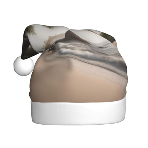 AKDODK Weihnachtsparty-Hut mit Sandstrand und Palmen-Druck, lustige Weihnachtsmütze für Erwachsene, Plüsch-Weihnachtsmannmütze, Weihnachtsfeierzubehör AKDODK Weihnachtsparty-Hut mit Sandstrand und Palmen-Druck, lustige Weihnachtsmütze für Erwachsene, Plüsch-Weihnachtsmannmütze, Weihnachtsfeierzubehör von AKDODK