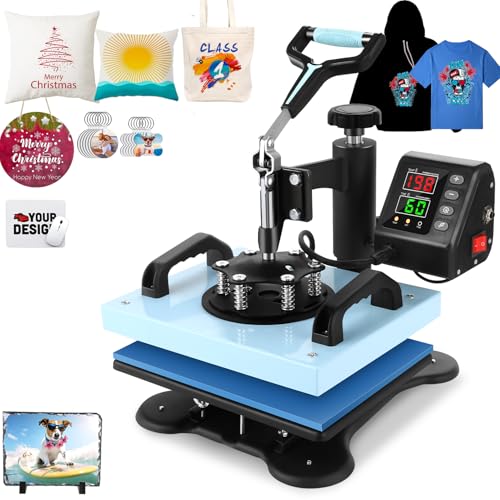 Hitzepresse Transferpresse 900W Heat Press Heißpresse 360 Grad Schwenkbar DIY Mulitifunktional Sublimation Wärmepresse für T-Shirt, Tasche, Matten, 25cm x 30cm Hitzepresse Transferpresse 900W Heat Press Heißpresse 360 Grad Schwenkbar DIY Mulitifunktional Sublimation Wärmepresse für T-Shirt, Tasche, Matten, 25cm x 30cm von AKEYDIY