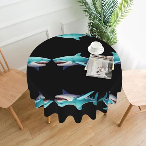 AKGFFDS Cyber Shark Byte Tischdecke, rund, dekorativ, 152,4 cm, für Innen- und Außenbereich, Partys, Hochzeiten AKGFFDS Cyber Shark Byte Tischdecke, rund, dekorativ, 152,4 cm, für Innen- und Außenbereich, Partys, Hochzeiten von AKGFFDS