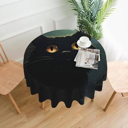 AKGFFDS Doubtful Runde dekorative Tischdecke mit Katzenkopf-Druck, für Innen- und Außenbereich, Partys, Hochzeiten AKGFFDS Doubtful Runde dekorative Tischdecke mit Katzenkopf-Druck, für Innen- und Außenbereich, Partys, Hochzeiten von AKGFFDS