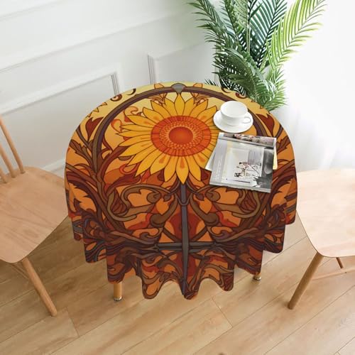 AKGFFDS Gerbera runde dekorative Tischdecke mit geriffeltem Druck, 152,4 cm, für Innen- und Außenbereich, Partys, Hochzeiten AKGFFDS Gerbera runde dekorative Tischdecke mit geriffeltem Druck, 152,4 cm, für Innen- und Außenbereich, Partys, Hochzeiten von AKGFFDS