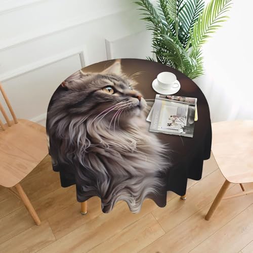 AKGFFDS Heads upcat Bedruckte runde dekorative Tischdecke, 152,4 cm, für Innen- und Außenbereich, Partys, Hochzeiten AKGFFDS Heads upcat Bedruckte runde dekorative Tischdecke, 152,4 cm, für Innen- und Außenbereich, Partys, Hochzeiten von AKGFFDS