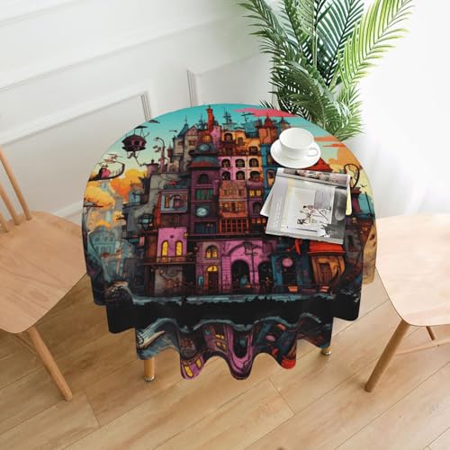 AKGFFDS House Printing Runde dekorative Tischdecke, 152,4 cm, für Innen- und Außenbereich, Partys, Hochzeiten AKGFFDS House Printing Runde dekorative Tischdecke, 152,4 cm, für Innen- und Außenbereich, Partys, Hochzeiten von AKGFFDS