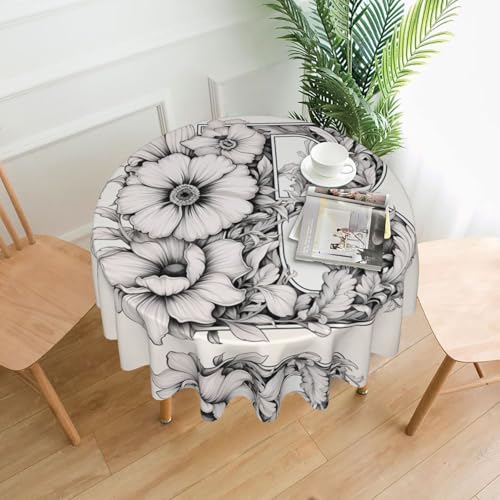 AKGFFDS Interessante dekorative Tischdecke mit B-Druck, rund, 152,4 cm, für Innen- und Außenbereich, Partys, Hochzeiten AKGFFDS Interessante dekorative Tischdecke mit B-Druck, rund, 152,4 cm, für Innen- und Außenbereich, Partys, Hochzeiten von AKGFFDS