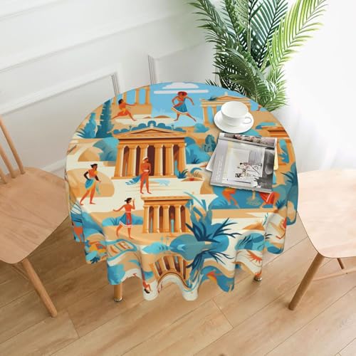 AKGFFDS Life of the Ancients Tischdecke, rund, dekorativ, bedruckt, 152,4 cm, für Innen- und Außenbereich, Partys, Hochzeiten AKGFFDS Life of the Ancients Tischdecke, rund, dekorativ, bedruckt, 152,4 cm, für Innen- und Außenbereich, Partys, Hochzeiten von AKGFFDS
