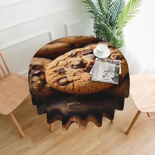 AKGFFDS Lots of cookies Runde dekorative Tischdecke, 152,4 cm, für Innen- und Außenbereich, Partys, Hochzeiten von AKGFFDS