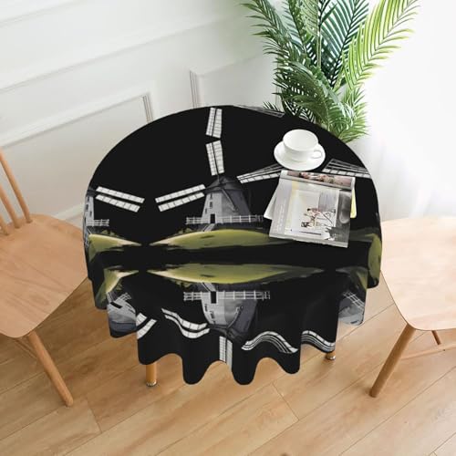 AKGFFDS Rotierende Windmühlen-Druck, rund, dekorative Tischdecke, 152,4 cm, für Innen- und Außenbereich, Partys, Hochzeiten AKGFFDS Rotierende Windmühlen-Druck, rund, dekorative Tischdecke, 152,4 cm, für Innen- und Außenbereich, Partys, Hochzeiten von AKGFFDS