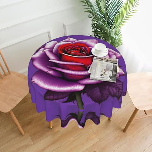 AKGFFDS Runde dekorative Tischdecke, Fuchsia-Rosen-Druck, 152,4 cm, für Innen- und Außenbereich, Partys, Hochzeiten AKGFFDS Runde dekorative Tischdecke, Fuchsia-Rosen-Druck, 152,4 cm, für Innen- und Außenbereich, Partys, Hochzeiten von AKGFFDS