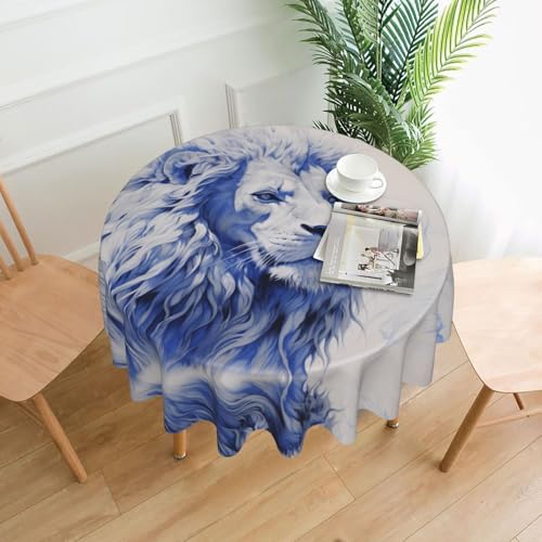 AKGFFDS Runde dekorative Tischdecke, Motiv: Gloomy Lion Print, 152,4 cm, für Innen- und Außenbereich, Partys, Hochzeiten AKGFFDS Runde dekorative Tischdecke, Motiv: Gloomy Lion Print, 152,4 cm, für Innen- und Außenbereich, Partys, Hochzeiten von AKGFFDS