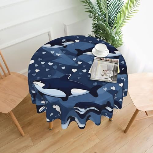 AKGFFDS Runde dekorative Tischdecke, Motiv: Killerwal, 152,4 cm, für Innen- und Außenbereich, Partys, Hochzeiten AKGFFDS Runde dekorative Tischdecke, Motiv: Killerwal, 152,4 cm, für Innen- und Außenbereich, Partys, Hochzeiten von AKGFFDS