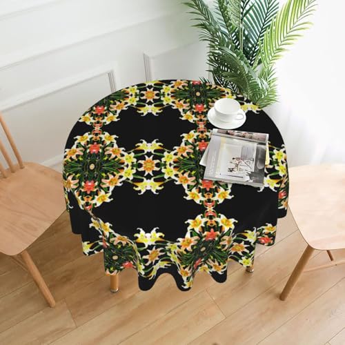 AKGFFDS Runde dekorative Tischdecke, Motiv: helle Lilien, 152,4 cm, für Innen- und Außenbereich, Partys, Hochzeiten AKGFFDS Runde dekorative Tischdecke, Motiv: helle Lilien, 152,4 cm, für Innen- und Außenbereich, Partys, Hochzeiten von AKGFFDS