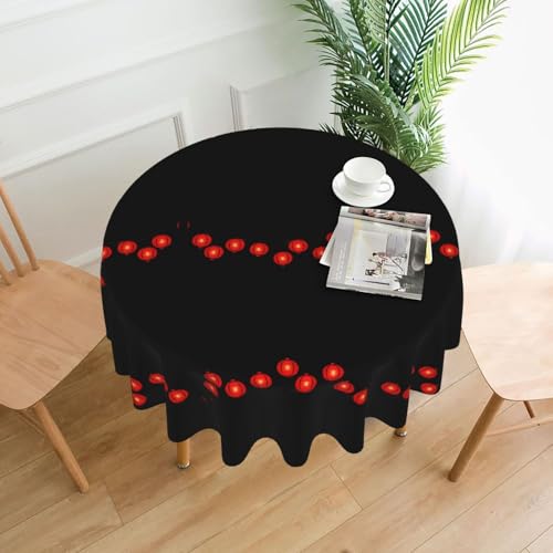 AKGFFDS Runde dekorative Tischdecke mit Aufdruck "Celebrating the Spring Festival", 152,4 cm, für Innen- und Außenbereich, Partys, Hochzeiten von AKGFFDS