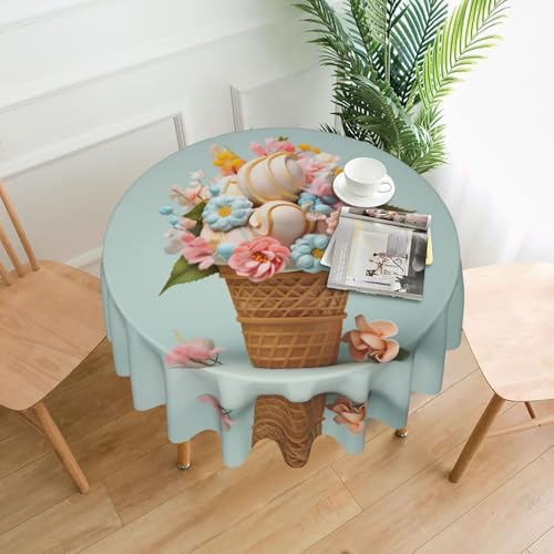 AKGFFDS Runde dekorative Tischdecke mit Eis- und Blumendruck, 152,4 cm, für Innen- und Außenbereich, Partys, Hochzeiten AKGFFDS Runde dekorative Tischdecke mit Eis- und Blumendruck, 152,4 cm, für Innen- und Außenbereich, Partys, Hochzeiten von AKGFFDS