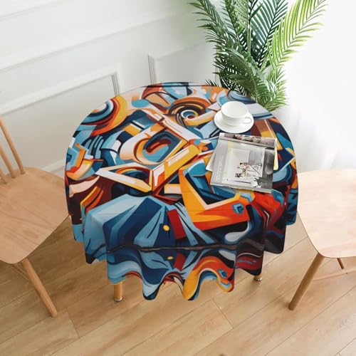 AKGFFDS Runde dekorative Tischdecke mit Graffiti-Wanddruck, 152,4 cm, für Innen- und Außenbereich, Partys, Hochzeiten AKGFFDS Runde dekorative Tischdecke mit Graffiti-Wanddruck, 152,4 cm, für Innen- und Außenbereich, Partys, Hochzeiten von AKGFFDS