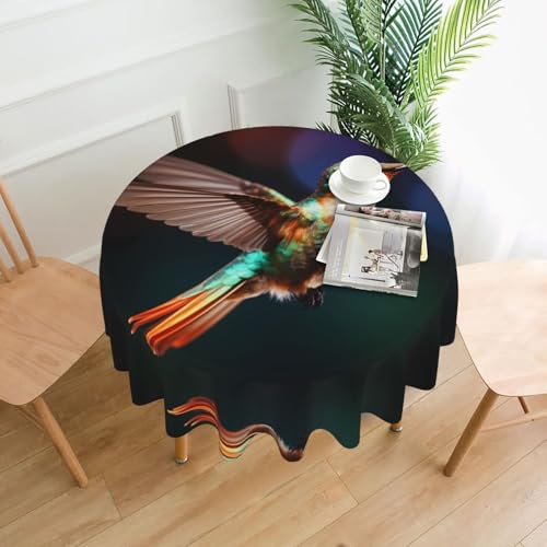 AKGFFDS Runde dekorative Tischdecke mit Kolibris im Flugdruck, 152,4 cm, für Innen- und Außenbereich, Partys, Hochzeiten AKGFFDS Runde dekorative Tischdecke mit Kolibris im Flugdruck, 152,4 cm, für Innen- und Außenbereich, Partys, Hochzeiten von AKGFFDS
