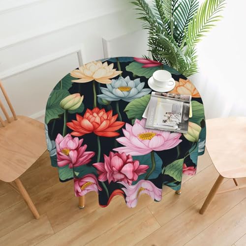 AKGFFDS Runde dekorative Tischdecke mit Lotus-Muster, 152,4 cm, für Innen- und Außenbereich, Partys, Hochzeiten AKGFFDS Runde dekorative Tischdecke mit Lotus-Muster, 152,4 cm, für Innen- und Außenbereich, Partys, Hochzeiten von AKGFFDS
