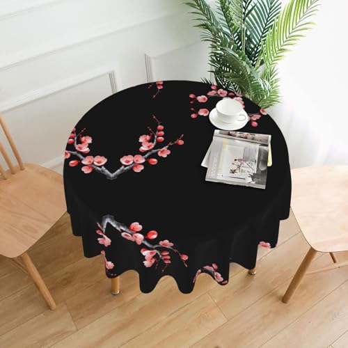 AKGFFDS Runde dekorative Tischdecke mit Pflaumenblüten im Winter, bedruckt, 152,4 cm, für Innen- und Außenbereich, Partys, Hochzeiten AKGFFDS Runde dekorative Tischdecke mit Pflaumenblüten im Winter, bedruckt, 152,4 cm, für Innen- und Außenbereich, Partys, Hochzeiten von AKGFFDS