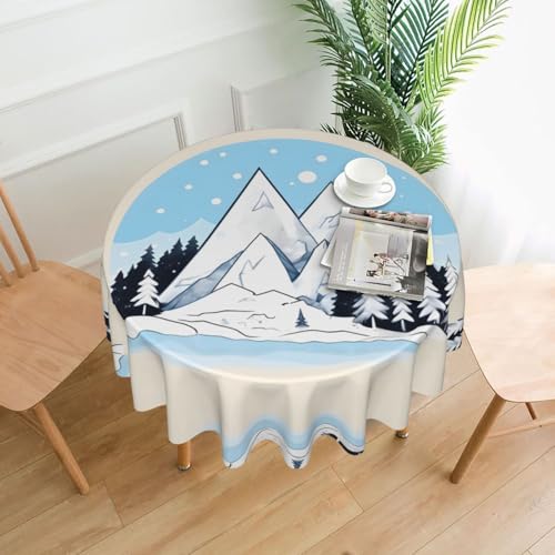 AKGFFDS Runde dekorative Tischdecke mit Schneebedeckten Bergen, 152,4 cm, für Innen- und Außenbereich, Partys, Hochzeiten AKGFFDS Runde dekorative Tischdecke mit Schneebedeckten Bergen, 152,4 cm, für Innen- und Außenbereich, Partys, Hochzeiten von AKGFFDS
