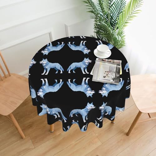 AKGFFDS Runde dekorative Tischdecke mit Wolfsdruck, für Innen- und Außenbereich, Partys, Hochzeiten AKGFFDS Runde dekorative Tischdecke mit Wolfsdruck, für Innen- und Außenbereich, Partys, Hochzeiten von AKGFFDS