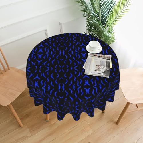 AKGFFDS Runde dekorative Tischdecke mit blauem Flammenmuster, 152,4 cm, für Innen- und Außenbereich, Partys, Hochzeiten AKGFFDS Runde dekorative Tischdecke mit blauem Flammenmuster, 152,4 cm, für Innen- und Außenbereich, Partys, Hochzeiten von AKGFFDS