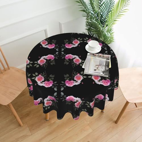 AKGFFDS Runde dekorative Tischdecke mit blühenden Rosen, 152,4 cm, für Innen- und Außenbereich, Partys, Hochzeiten AKGFFDS Runde dekorative Tischdecke mit blühenden Rosen, 152,4 cm, für Innen- und Außenbereich, Partys, Hochzeiten von AKGFFDS