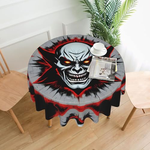 AKGFFDS Runde dekorative Tischdecke mit bösem Geisterdruck, 152,4 cm, für Innen- und Außenbereich, Partys, Hochzeiten, Rot und Schwarz AKGFFDS Runde dekorative Tischdecke mit bösem Geisterdruck, 152,4 cm, für Innen- und Außenbereich, Partys, Hochzeiten, Rot und Schwarz von AKGFFDS