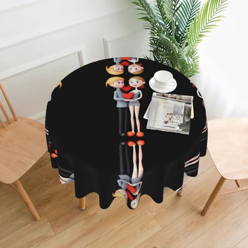 AKGFFDS Runde dekorative Tischdecke mit doppeltem Druck, 152,4 cm, für Essen im Innen- und Außenbereich, Partys, Hochzeiten AKGFFDS Runde dekorative Tischdecke mit doppeltem Druck, 152,4 cm, für Essen im Innen- und Außenbereich, Partys, Hochzeiten von AKGFFDS