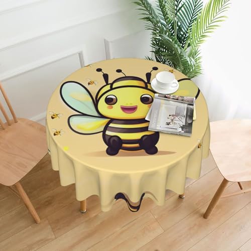 AKGFFDS Runde dekorative Tischdecke mit gelbem Bienendruck, 152,4 cm, für Innen- und Außenbereich, Partys, Hochzeiten AKGFFDS Runde dekorative Tischdecke mit gelbem Bienendruck, 152,4 cm, für Innen- und Außenbereich, Partys, Hochzeiten von AKGFFDS