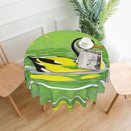 AKGFFDS Runde dekorative Tischdecke mit grünem Entenmuster, 152,4 cm, für Innen- und Außenbereich, Partys, Hochzeiten AKGFFDS Runde dekorative Tischdecke mit grünem Entenmuster, 152,4 cm, für Innen- und Außenbereich, Partys, Hochzeiten von AKGFFDS