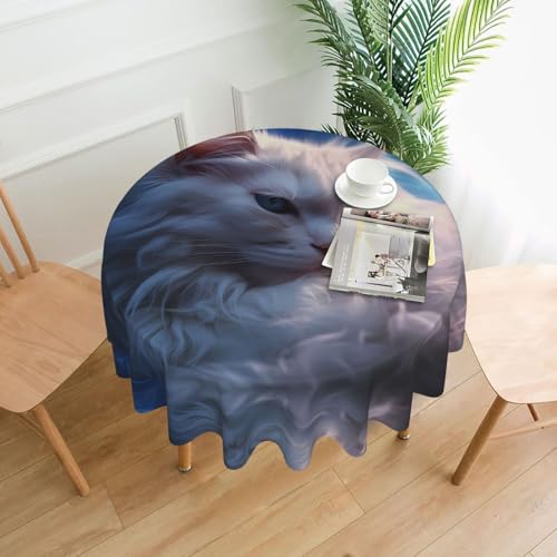 AKGFFDS Runde dekorative Tischdecke mit hohem Oktan-Druck, für Innen- und Außenbereich, Partys, Hochzeiten, 152,4 cm AKGFFDS Runde dekorative Tischdecke mit hohem Oktan-Druck, für Innen- und Außenbereich, Partys, Hochzeiten, 152,4 cm von AKGFFDS