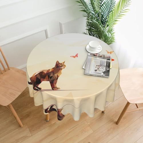 AKGFFDS Runde dekorative Tischdecke mit magischem Katzendruck, 152,4 cm, für Innen- und Außenbereich, Partys, Hochzeiten AKGFFDS Runde dekorative Tischdecke mit magischem Katzendruck, 152,4 cm, für Innen- und Außenbereich, Partys, Hochzeiten von AKGFFDS