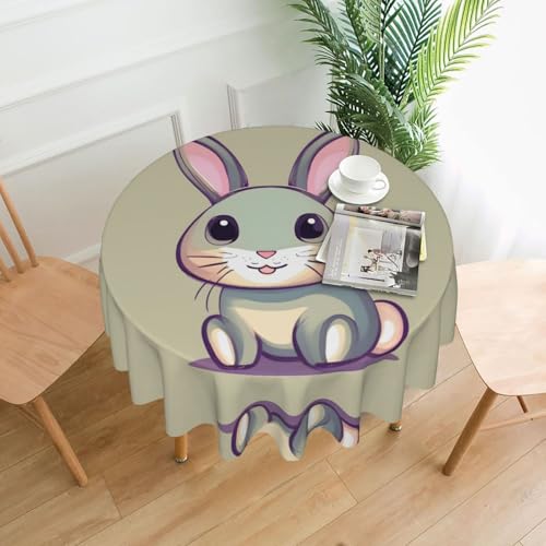 AKGFFDS Runde dekorative Tischdecke mit niedlichem Hasen-Druck, 152,4 cm, für Innen- und Außenbereich, Partys, Hochzeiten AKGFFDS Runde dekorative Tischdecke mit niedlichem Hasen-Druck, 152,4 cm, für Innen- und Außenbereich, Partys, Hochzeiten von AKGFFDS