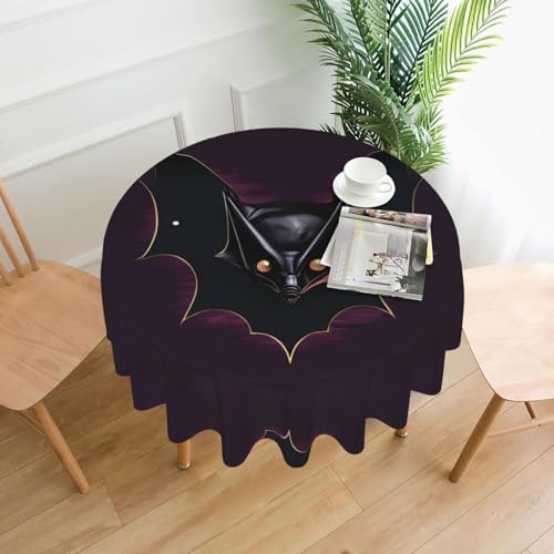 AKGFFDS Runde dekorative Tischdecke mit schwarzem Geisterfledermaus-Druck, 152,4 cm, für Innen- und Außenbereich, Partys, Hochzeiten AKGFFDS Runde dekorative Tischdecke mit schwarzem Geisterfledermaus-Druck, 152,4 cm, für Innen- und Außenbereich, Partys, Hochzeiten von AKGFFDS