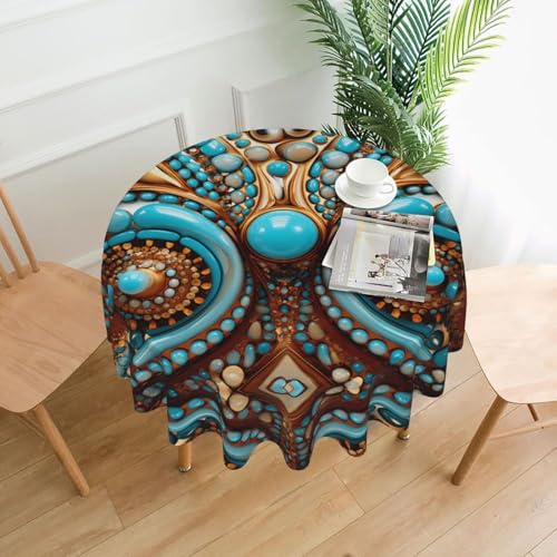 AKGFFDS Runde dekorative Tischdecke mit verschiedenen Edelsteinen, für Innen- und Außenbereich, Partys, Hochzeiten, 152,4 cm AKGFFDS Runde dekorative Tischdecke mit verschiedenen Edelsteinen, für Innen- und Außenbereich, Partys, Hochzeiten, 152,4 cm von AKGFFDS