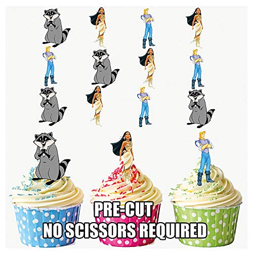 vorgeschnittenen Disney Pocahontas – Essbare Cupcake Topper/Kuchen Dekorationen (12 Stück) von AKGifts