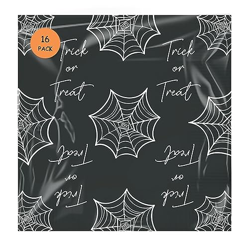 AKH® Bedruckte Papierservietten für Halloween, 16 Stück, 2-lagige Halloween-Servietten, 33 cm x 33 cm, Halloween-Party-Zubehör, Einweggeschirr, Halloween-Papier-Party-Servietten (schwarzes Netz) von AKH