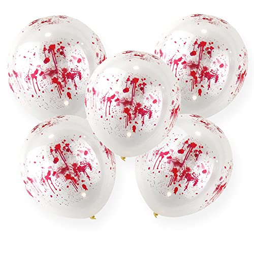 AKH® Halloween Luftballons | 5 Stück | Bluteffekt Luftballons | 12 Zoll aufgeblasene Größe | Halloween Party Luftballons | Latex Ballons | Kein Helium benötigt | Für Halloween Party Dekorationen von AKH