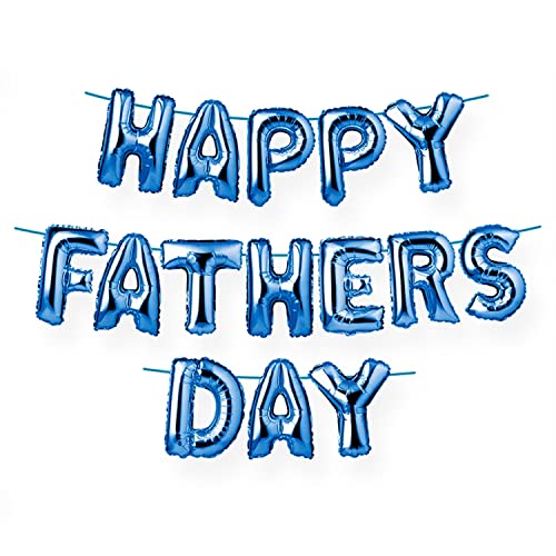 AKH® Happy Father's Day Folienballon Banner | blaue Farbe | 40,6 cm aufgeblasene Größe Dad Ballon | Vatertag Party Dekorationen | Vatertag Ballon mit Blasrohr und Band | für Vatertag Party von AKH