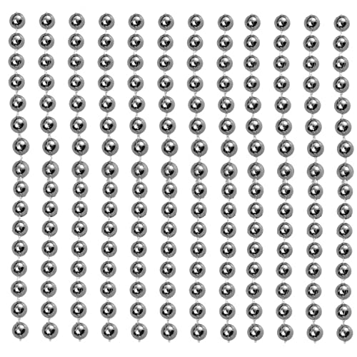 AKH® Weihnachtsperlenkette, 2,7 m Länge, 8 mm Metallic-Perlen, Perlengirlande, Dekoration, Weihnachtsbaumperlen, Girlande, Weihnachtsbaum-Girlande für Weihnachtsbaumschmuck (Silber) von AKH