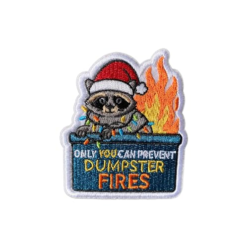 AKIKOPATCH Only You Can Prevent Dumpster Fires Waschbär-Aufnäher, Größe 7,6 cm, Flicken für Kleidung, Rucksäcke, Hüte, Jeans, Taschen, Dumpster bestickte Flicken, zum Aufbügeln auf Stoff, DIY-Geschenk von AKIKOPATCH