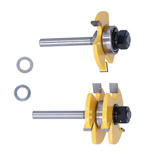 2pcs Router Bit T Typ 3 Zähne Ling Ter Set für Vielseitige Holzbearbeitung und Ting (1/2 Zoll Ballventil) (1/4 Zoll Ballventil) von AKLOSIPY
