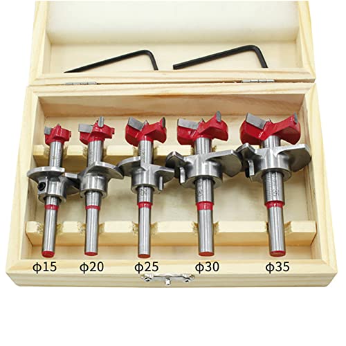 5pcs Set Wolfram Carbid Holzbearbeitungsscharnierlochbohrer, Größen 5-35 Mm von AKLOSIPY