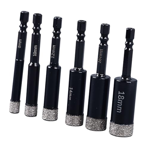 6PCS -Bohrer -Bit -Set - Vielseitige Hex -Shank -Bits für Effiziente Bohrungen auf Marmor, Anite und Mehr von AKLOSIPY