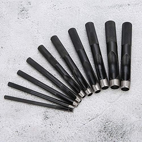 AKLOSIPY 10pcs Leder Bastelloch-Loch-Set mit Kohlenstoffstahl Zum Präzisen Schneiden von 1 Mm Bis 10 Mm für Gürtel und -Projekte AKLOSIPY 10pcs Leder Bastelloch-Loch-Set mit Kohlenstoffstahl Zum Präzisen Schneiden von 1 Mm Bis 10 Mm für Gürtel und -Projekte von AKLOSIPY