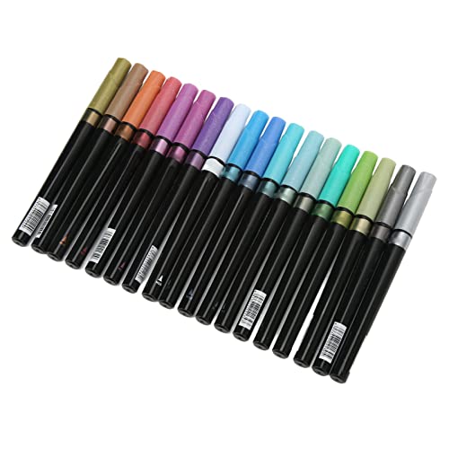 AKLOSIPY 18 Farben Metallic Marker Stifte Set für Glatteres Schreiben, Tinte, Schnelle Trocknenfarbenmarkierungen für Kunst, Notizen und Kunsthandwerk von AKLOSIPY
