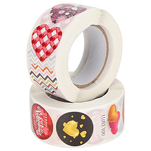 AKLOSIPY 2pcs Tape Sticker Roll für DIY Scrapbooking & Geschenkverpackung - Dekorative Aufkleber mit Hellen Designs und Starker Haftung (Liebe + Liebe) von AKLOSIPY