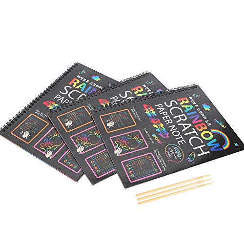 AKLOSIPY 3PCS Scratch Note Set - Kunstkarten für, Zeichnen und Spaß für Schüler von AKLOSIPY