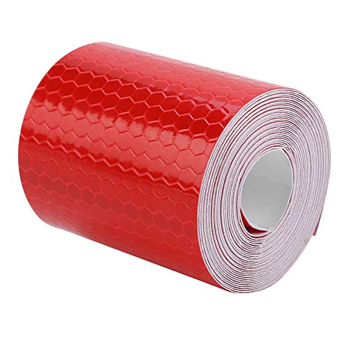AKLOSIPY 5CMX3M Blue Reflective Tape Roll für Anhänger, Autos, Fahrräder - Klebstoff für eine Verbesserte Nachtsichtbarkeit (Rot) von AKLOSIPY