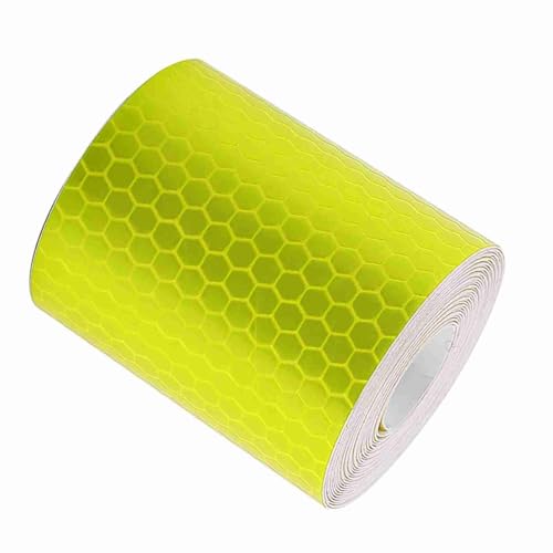AKLOSIPY 5CMX3M Blue Reflective Tape Roll für Anhänger, Autos, Fahrräder - Klebstoff für eine Verbesserte Nachtsichtbarkeit (YELLOW) von AKLOSIPY