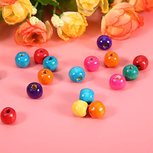 AKLOSIPY Bunte Runde Hölzerne Perlen für DIY -Schmuckherstellung - 100pcs Craft Perlen in 6 Mm, für Projekte und Geschenkideen (6MM) von AKLOSIPY